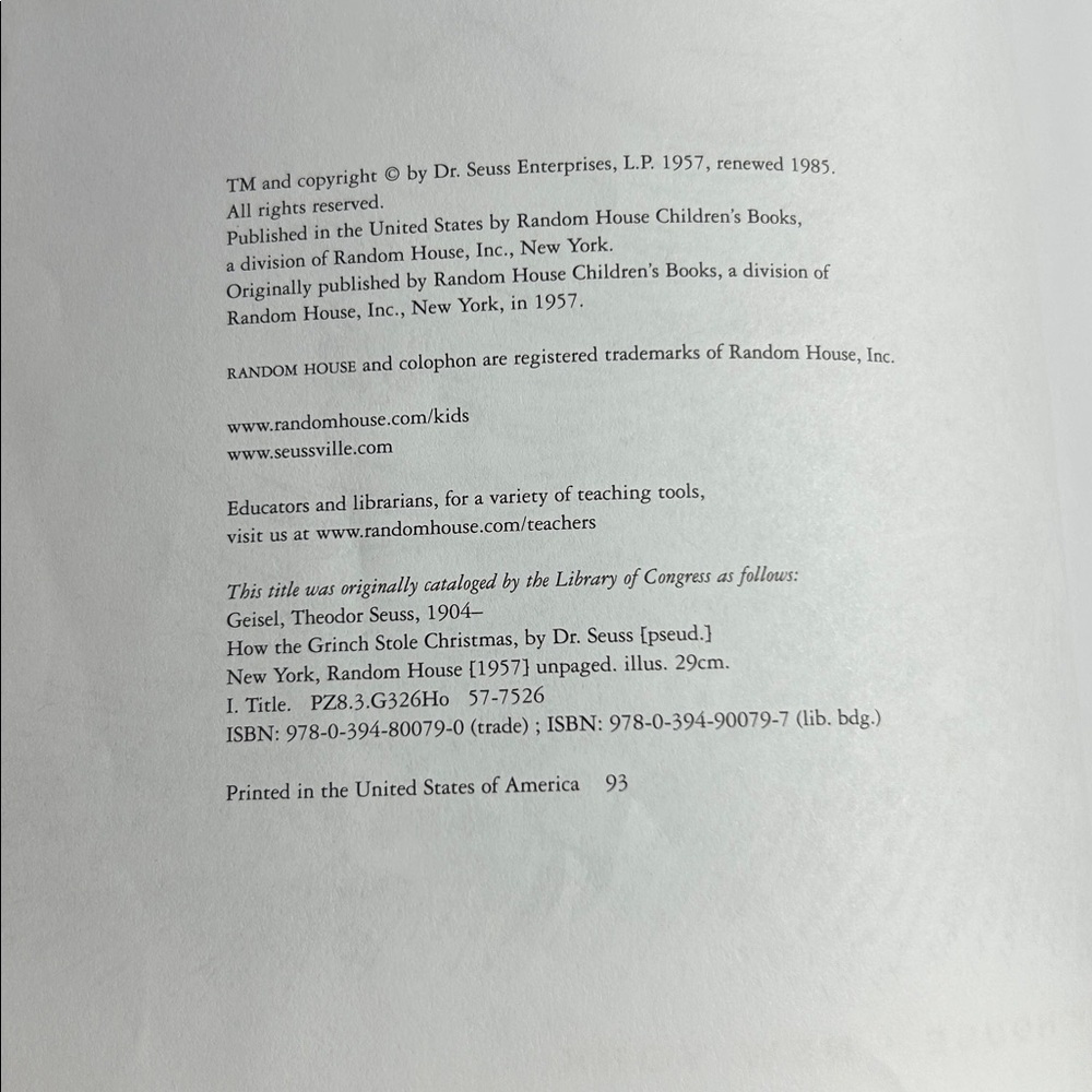 How the Grinch Stole Christmas Book - Picture 4 of 5